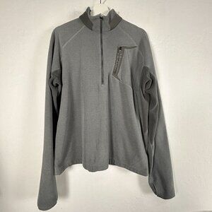 Marmot Mens Gray Half-Zip Base Layer Thermal Fleece Lined Pullover Shirt Large